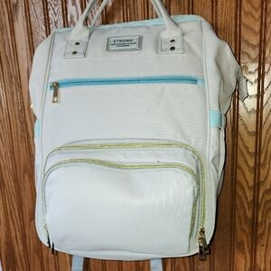 Women's Backpack in White and Aqua